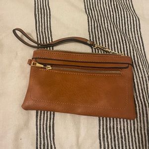 Small brown wristlet
